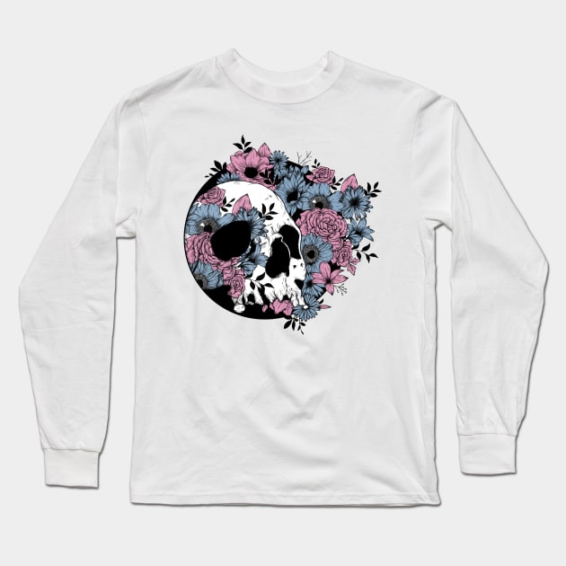 Skulls and Flowers Long Sleeve T-Shirt by Jess Adams